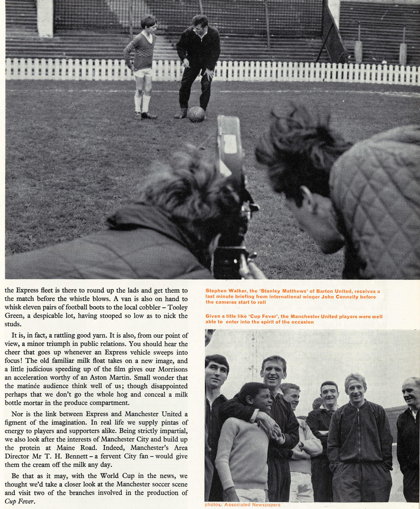 1966 Express connection with Manchester United and other football teams  in the Manchester area. (Courtesy Beryl Purslove)