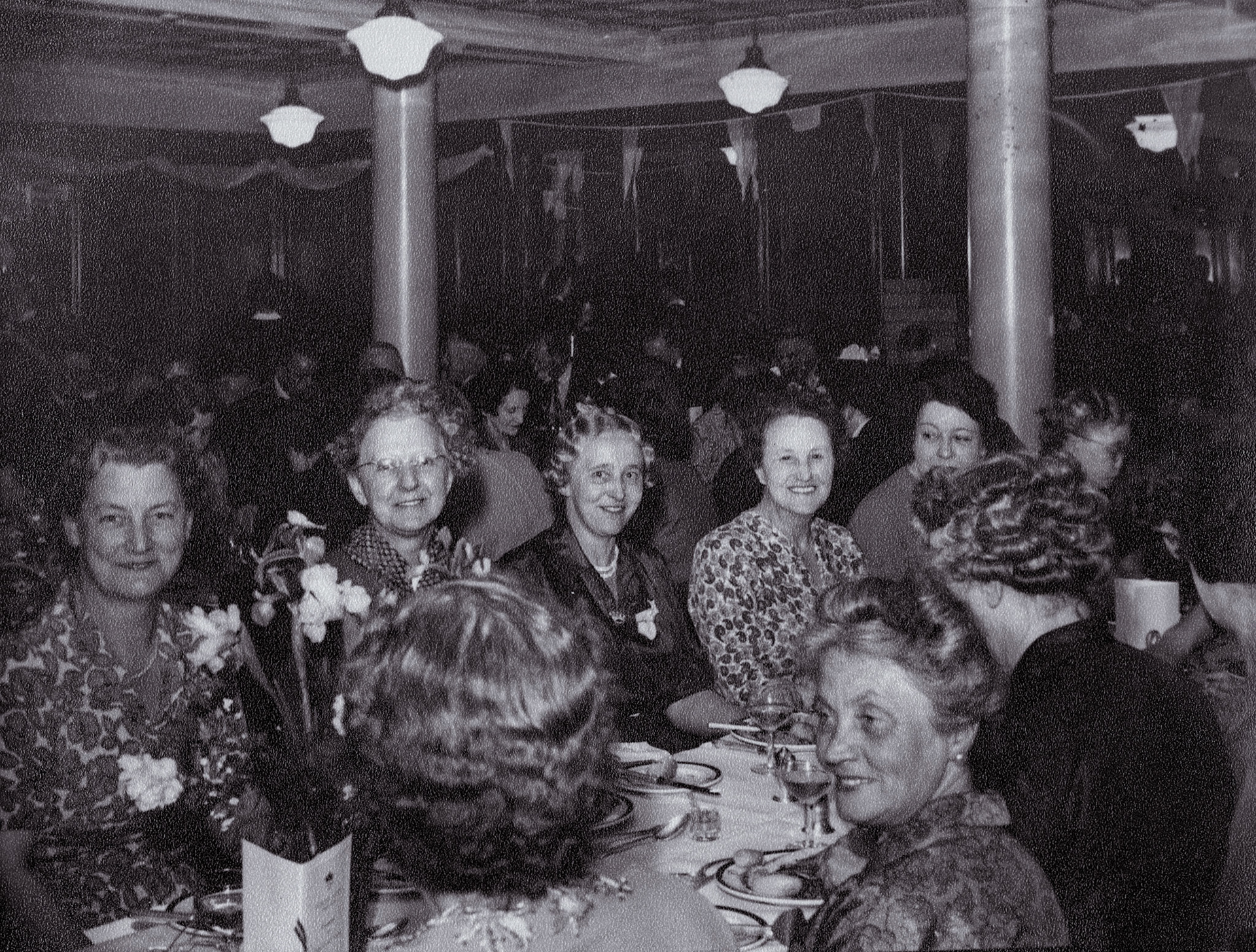 1954 30 year award ceremony at the Trocadero Restaurant, Piccadilly Circus - believed may include the ladies who signed the menu (Courtesy Paul Smith)