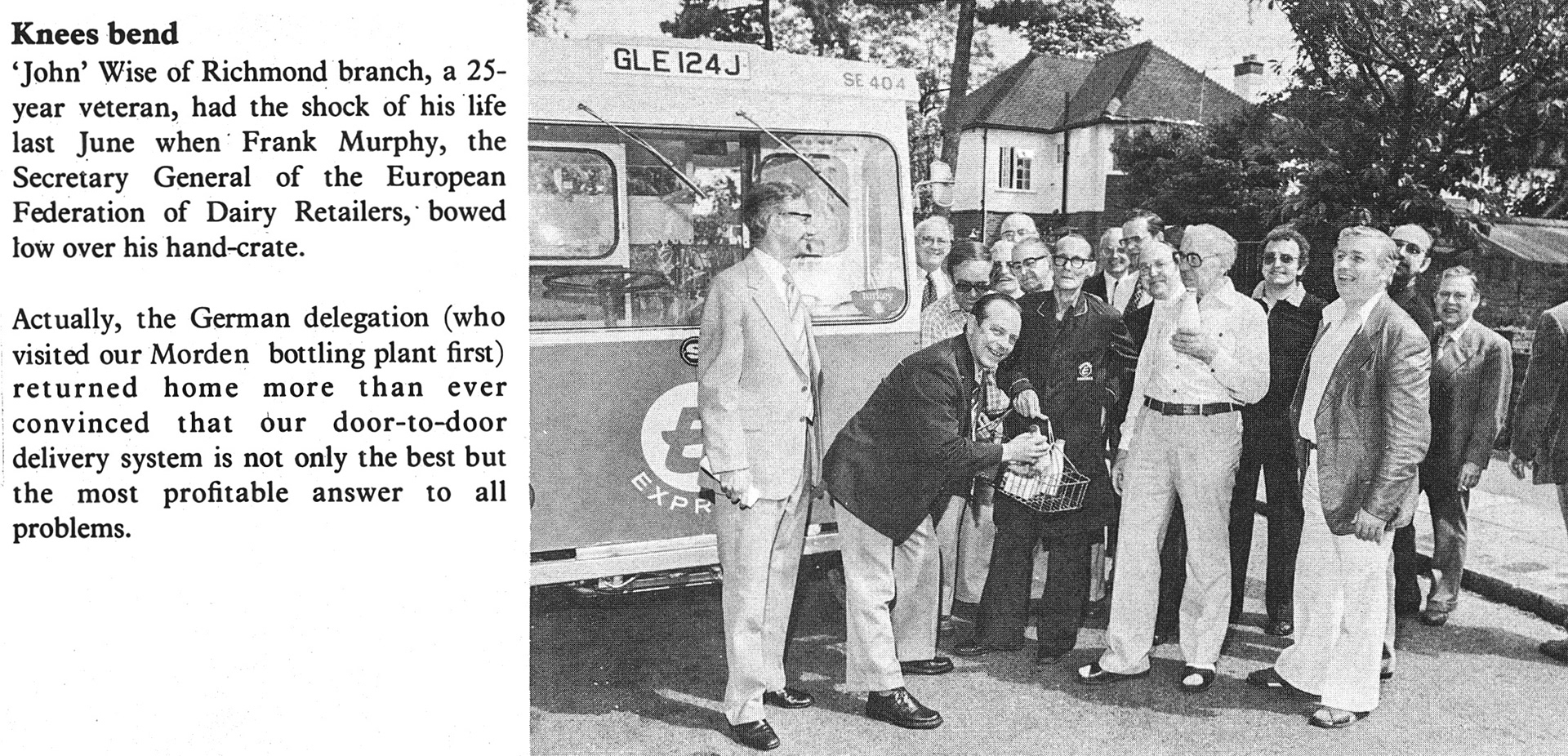 1978 German delegation visit South Morden and Richmond Depot, meeting 'John' Wise. (Express News Autumn)