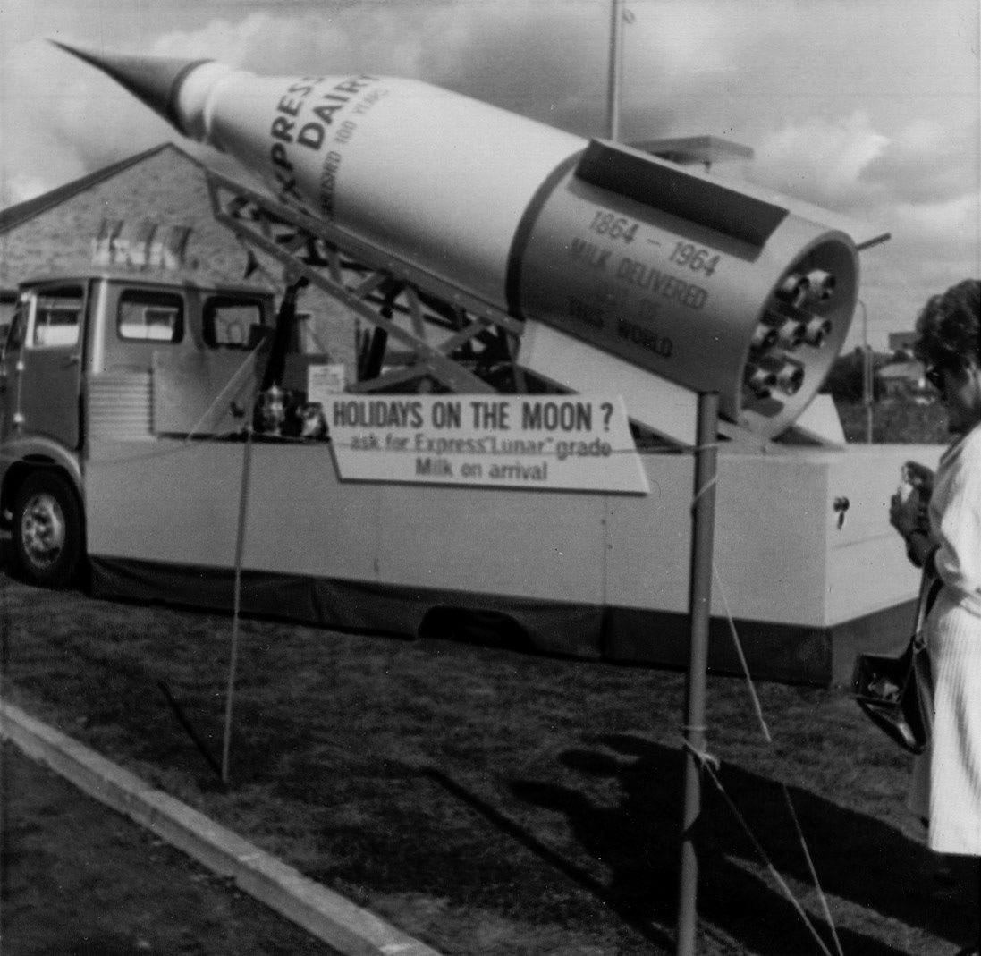 1960's Colyton Carnival/ Lord Mayor's Show float. Don Hansford comments "I brought this down from London for Colyton Carnival. Had some strange looks along the A30! It had been built for the Lord Mayors Show". (Courtesy Don Hansford-Keith Sweetland)
