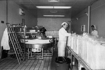 Tony Swain identifies Bert Potter and Margaret Vale, in the Cheese Room. (Courtesy Joe Lyons)