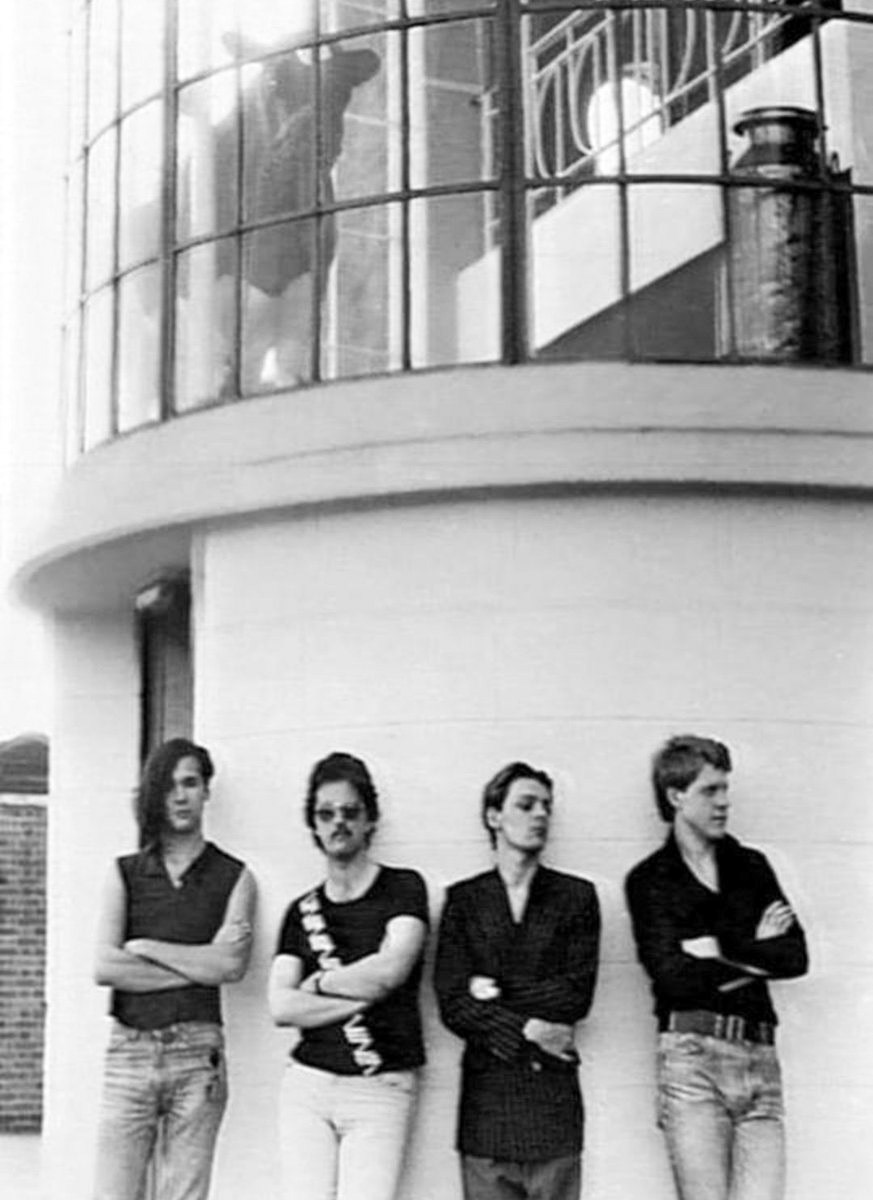 1970's The pop group 'The Human League' pictured outside Broadfield Road (Courtesy Lucy @screwloose1980 ON X)