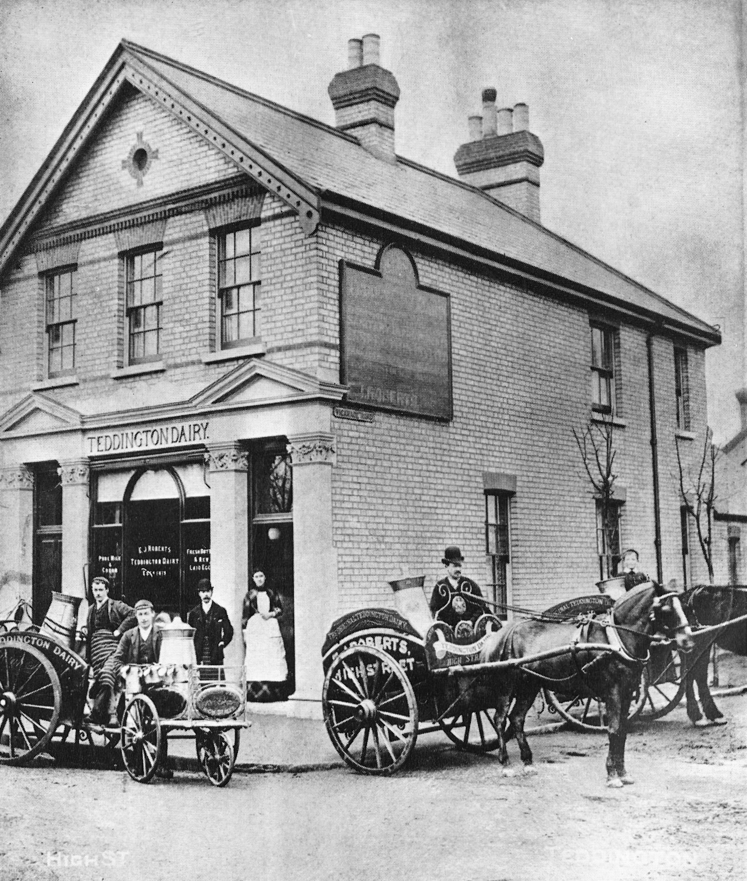 1874 The beginnings of Job's Dairy, in Teddington, Middlesex, 1800's. (Express News Christmas 1970)