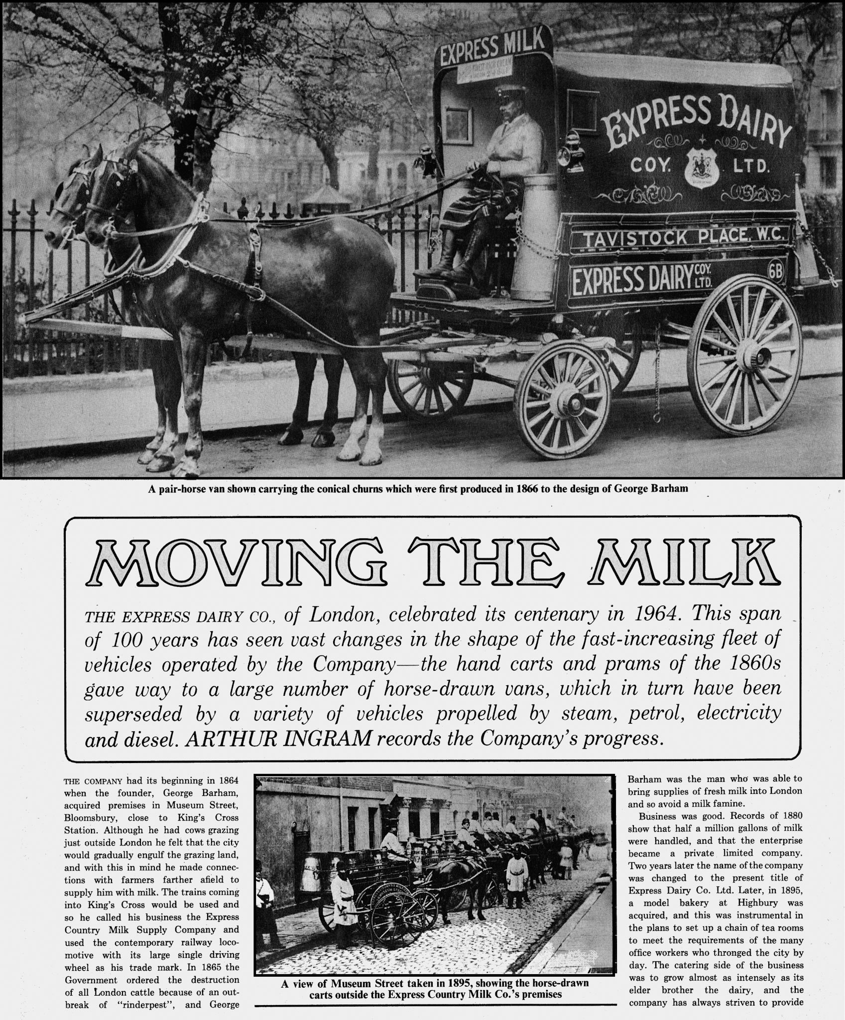 1966 'Moving the Milk' article by Arthur Ingram, published in 'Old Motor', October (Courtesy Dave Fane)