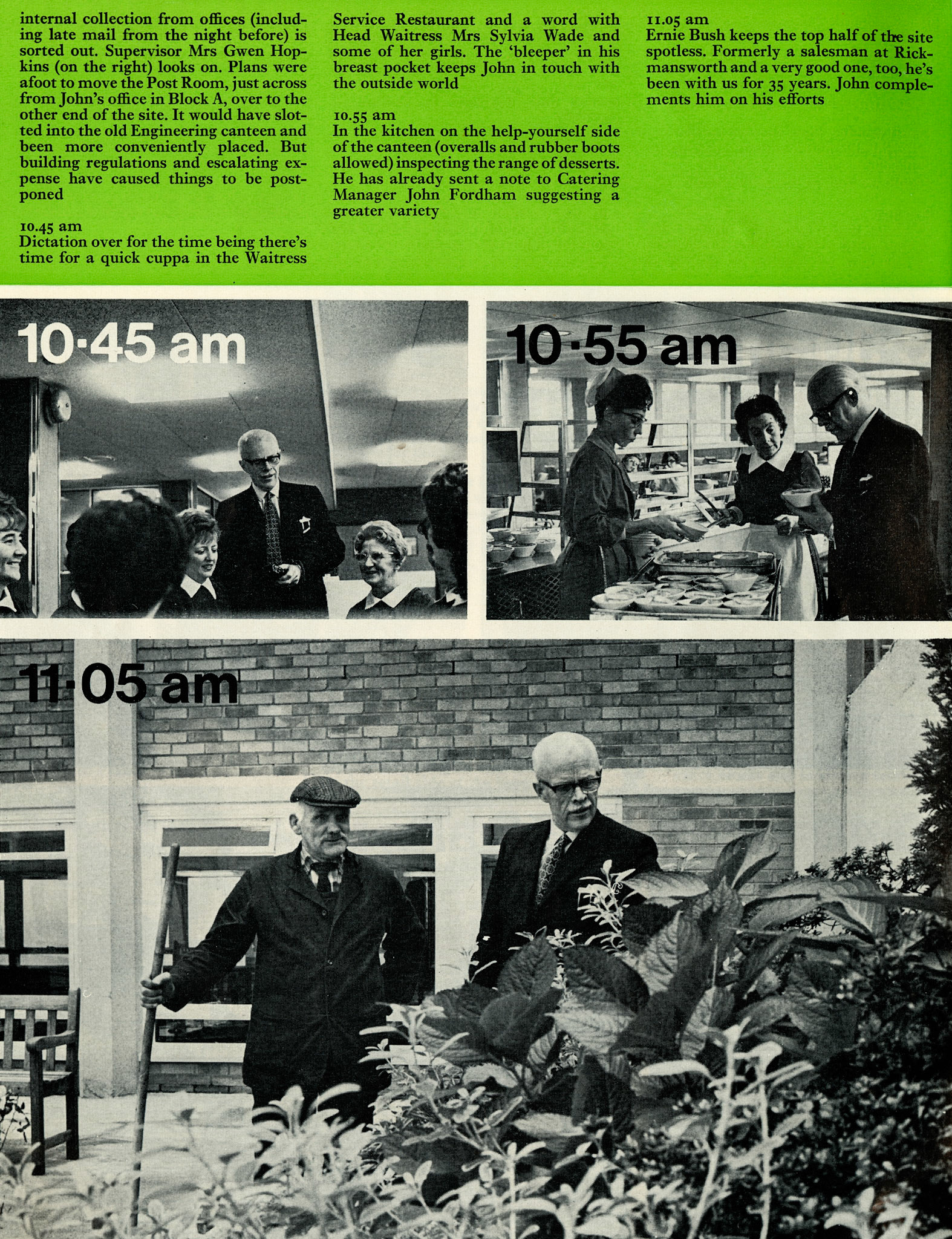 1974 Day in the Life of John Hunter, Site Director at South Ruislip Head Office