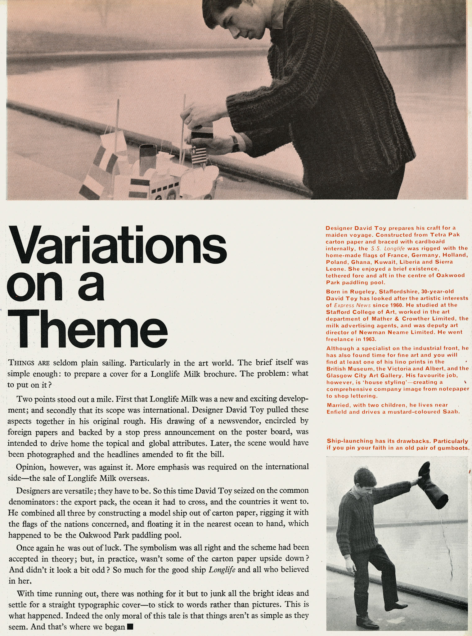 1966 Attempting to create a Longlife Milk brochure! (Express News Summer 1966)