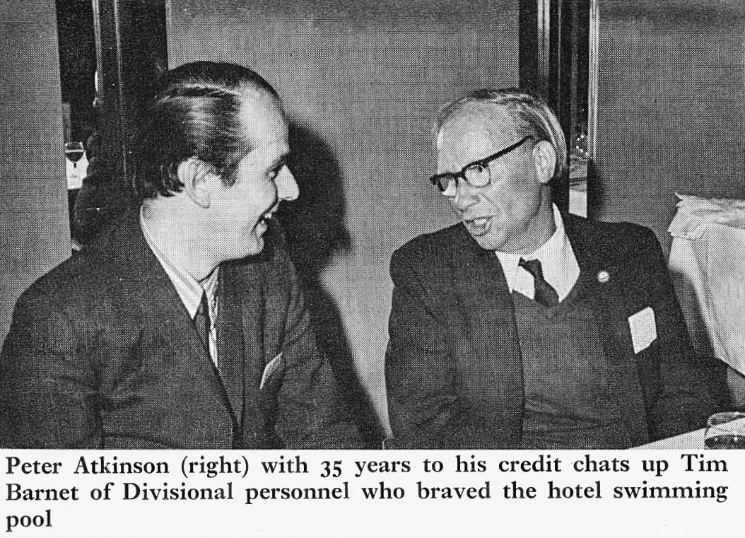 1973 Tim Barnett, Personnel Director, with Peter Atkinson. (Express News Spring)