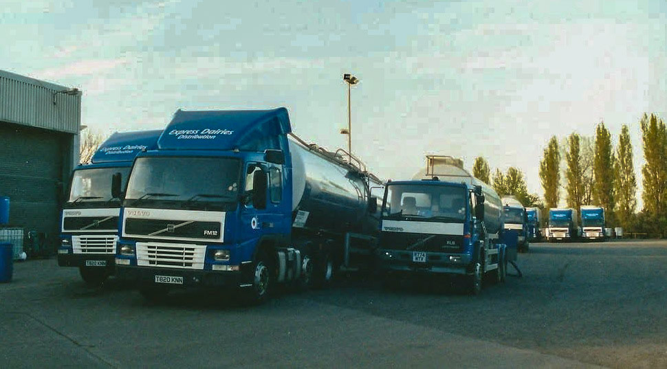 1990s? Volvo FM12 tankers (T820 KNN) at Minsterley. (Courtesy Alan Jones)