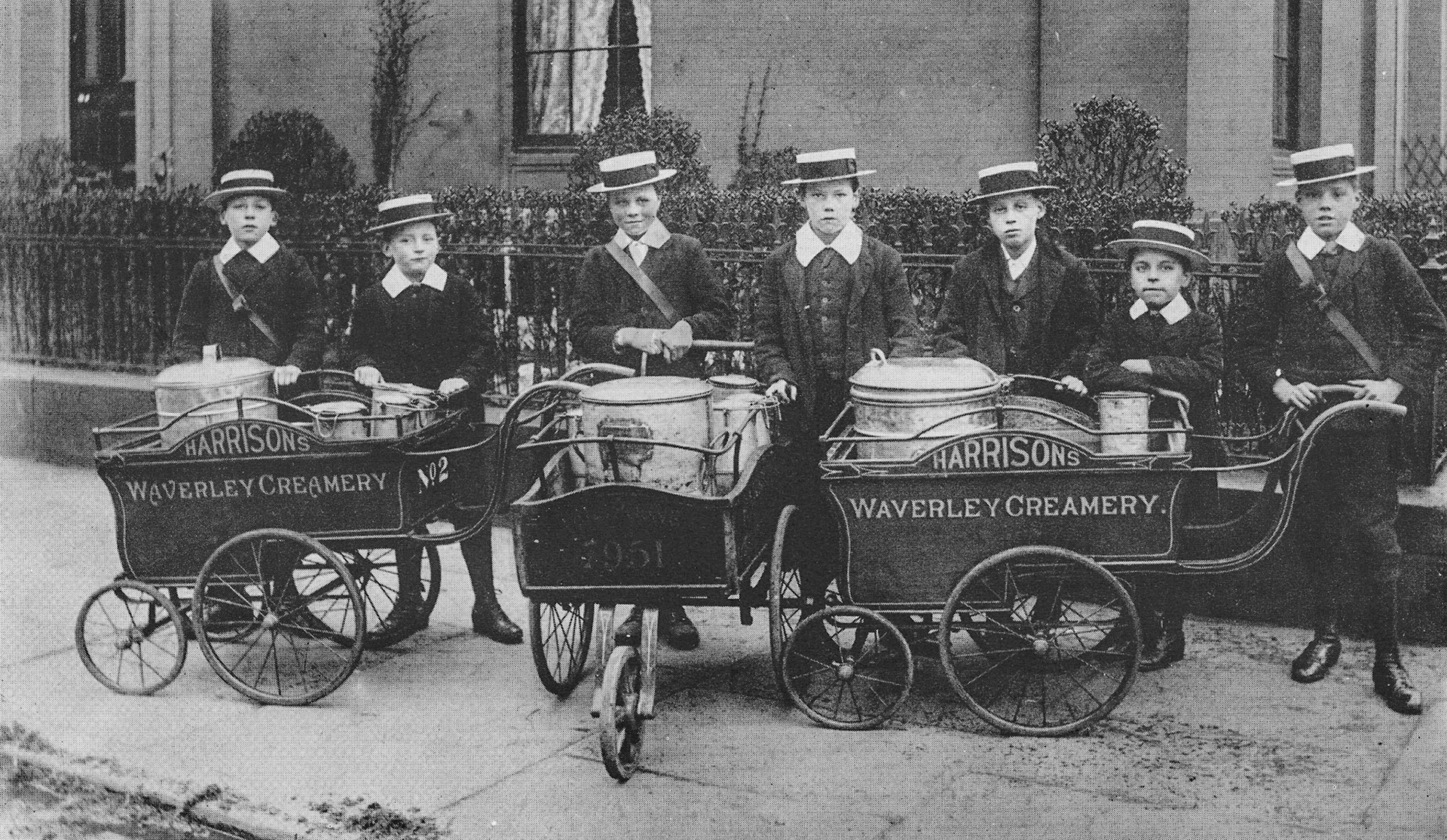 1908 Harrison's Waverley Creamery became part of Allied Dairies, which in turn was acquired by Express in 1960. (From Express Story 1864 - 1964)