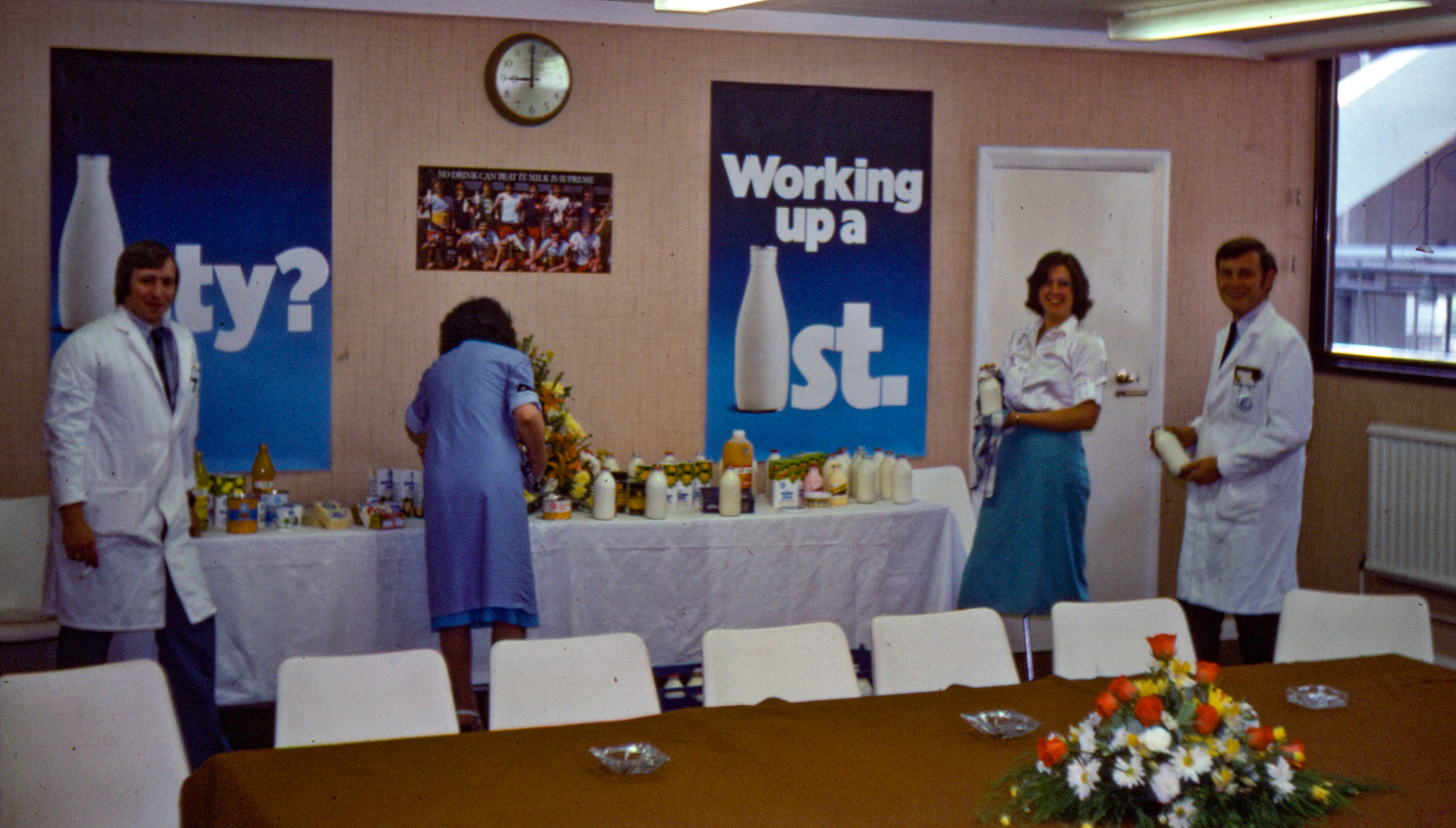 1980 South Morden, Princess Anne visit. Chris Burton, Monica Smith and Dave Gambriel. (Express Dairy Tales collection)