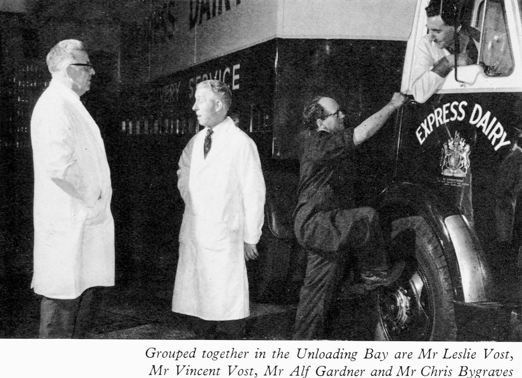 1962 Bromley Processing-Leslie Vost, Vincent Vost, Alf Gardner and Chris Bygraves. (Express News Autumn)