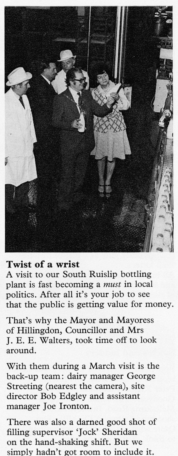 1975 Mayor and Mayoress of Hillingdon at South Ruislip Processing with George Streeting, Bob Edgley and Joe Ironton