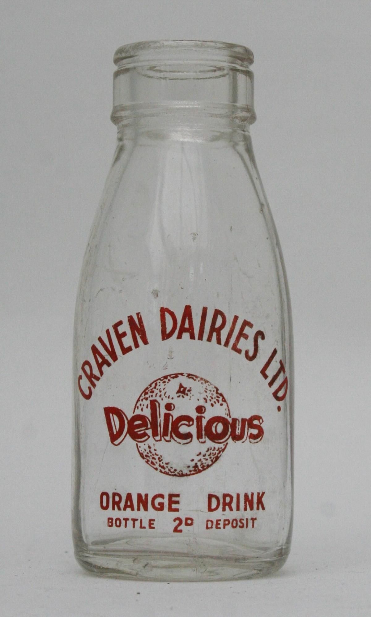 1950's Craven Dairies orange drink bottle (Courtesy Mark Hudson)