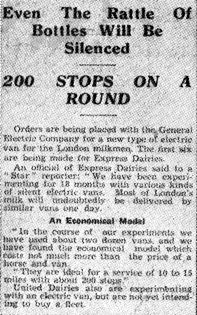 1934. A cutting from The Star dated 25th April 1934, forecasts the birth of the rider pram. T. H. Lewis manufactured no less than 375 Electruks in 1957. (From Express News 1958-September)