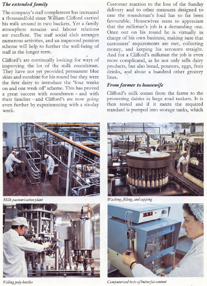 History of Clifford's Dairies. Thornbury was purchased by Express in June 1987(Courtesy David Montgomery, posted on Bygone Bracknell FB Group March 2016)