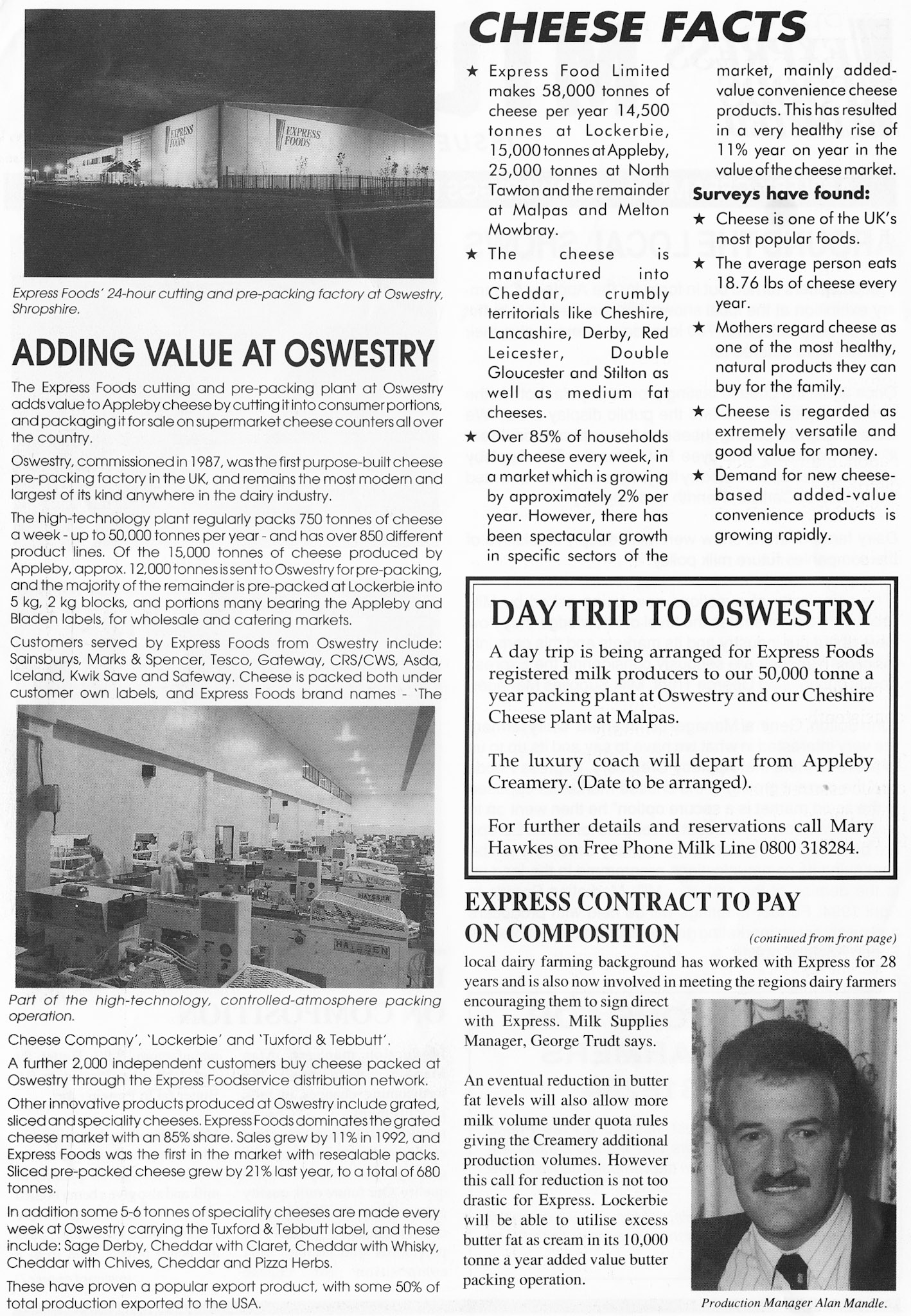 1993 Autumn Express Foods Milk Line Newsletter (Courtesy Alan Mandle)