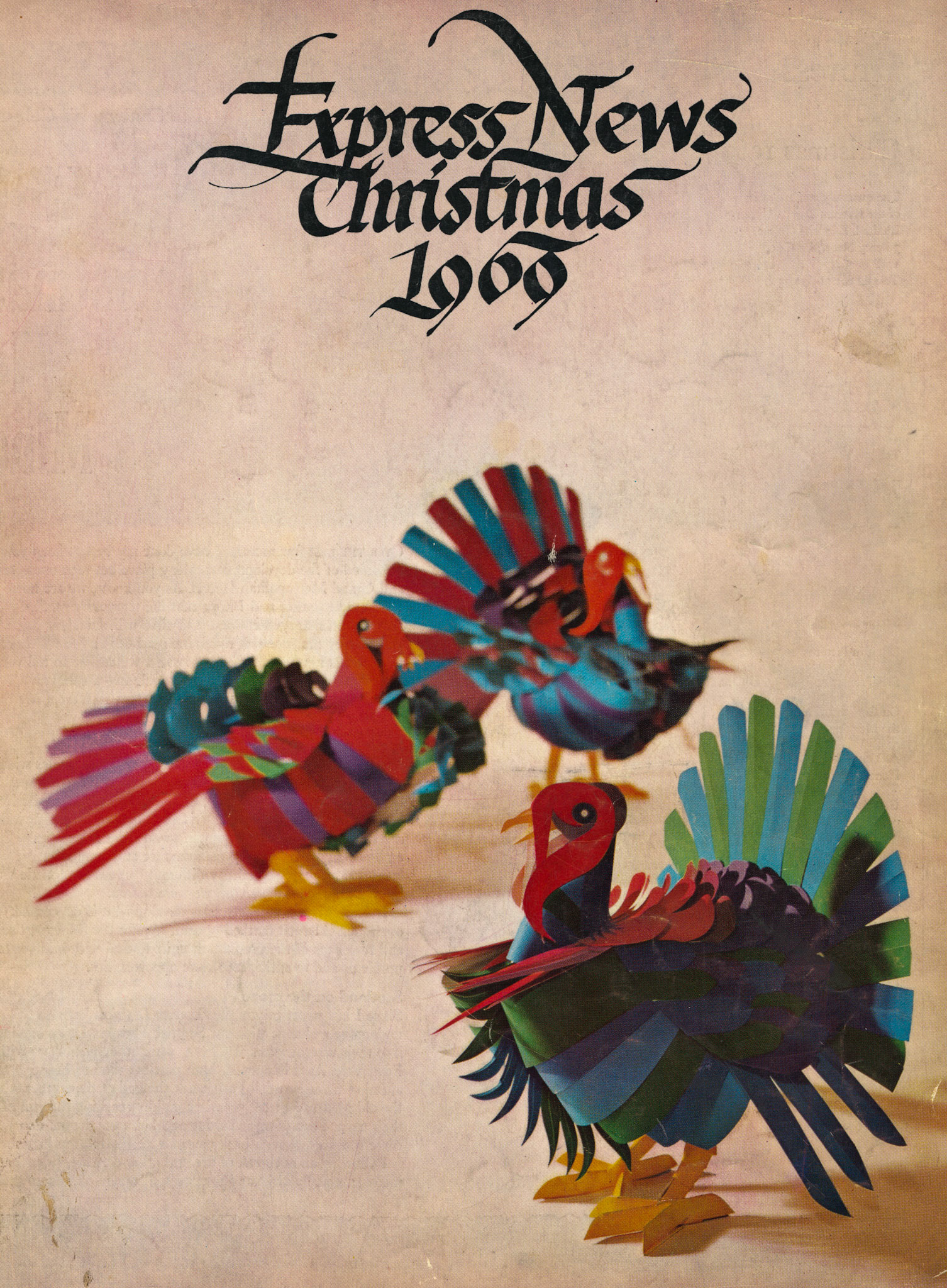 Paper turkeys modelled by David Toy