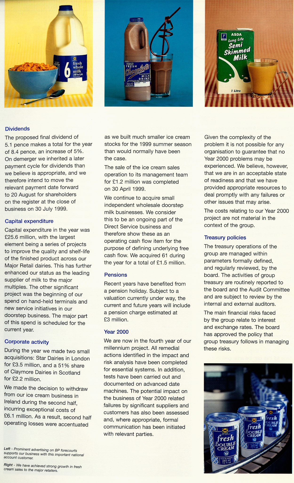 1999 Express Dairies plc Annual Report Page 11 (Courtesy Paul Smith)