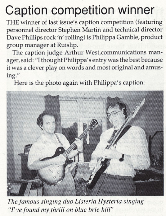 1990 South Ruislip's caption winner Philippa Gamble- Express Foods News, Issue 3