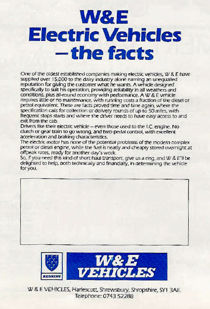 1970's Wales and Edwards Brochure 1: 'Only One Horse for the Course?' (Courtesy milkfloats.org.uk)