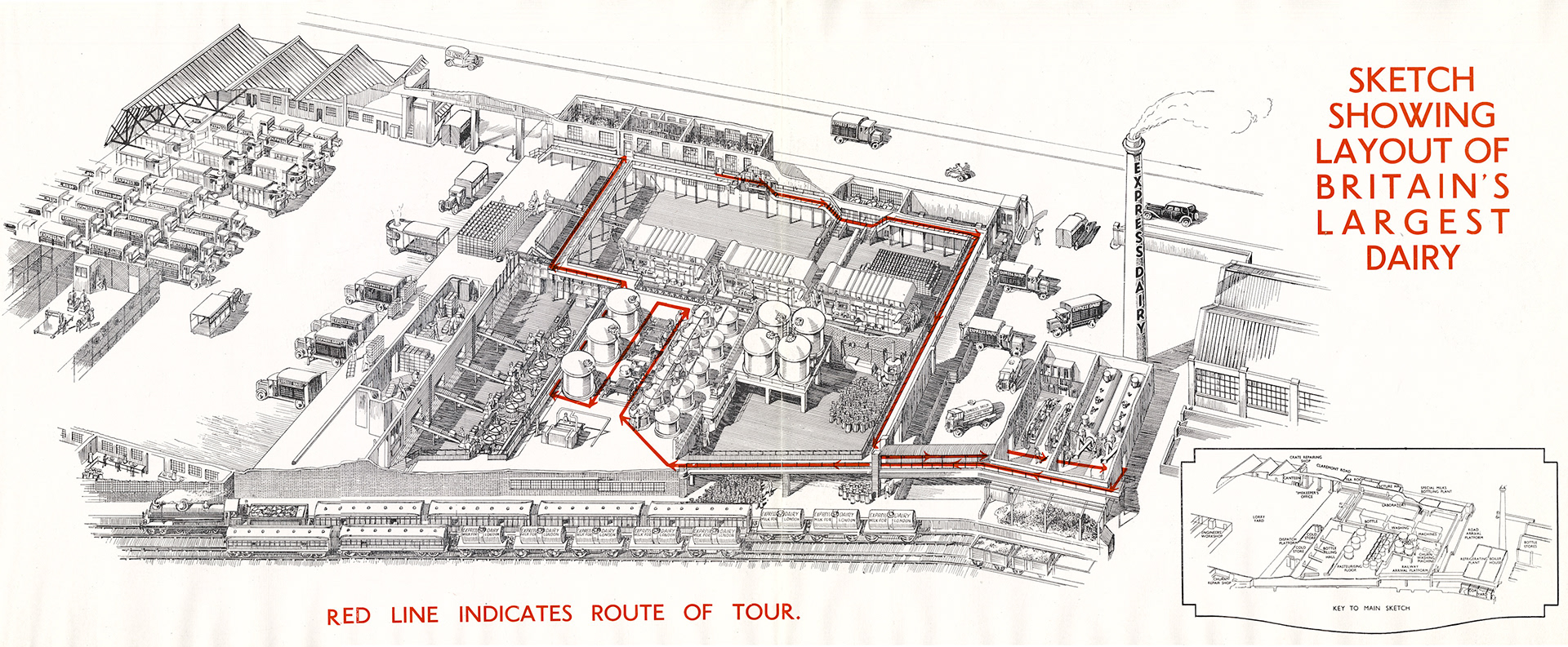 1930 Cricklewood Opening Brochure-Dairy Layout (Fold-out section at rear) (Courtesy Paul Luke)