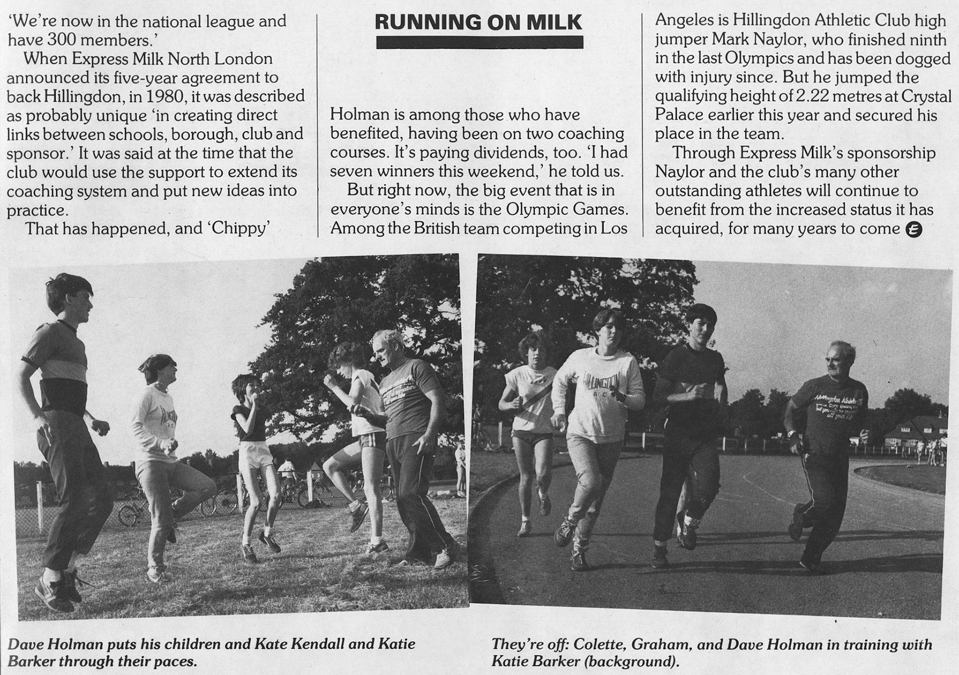 1984 South Ruislip carpenter Dave Holman coaching.