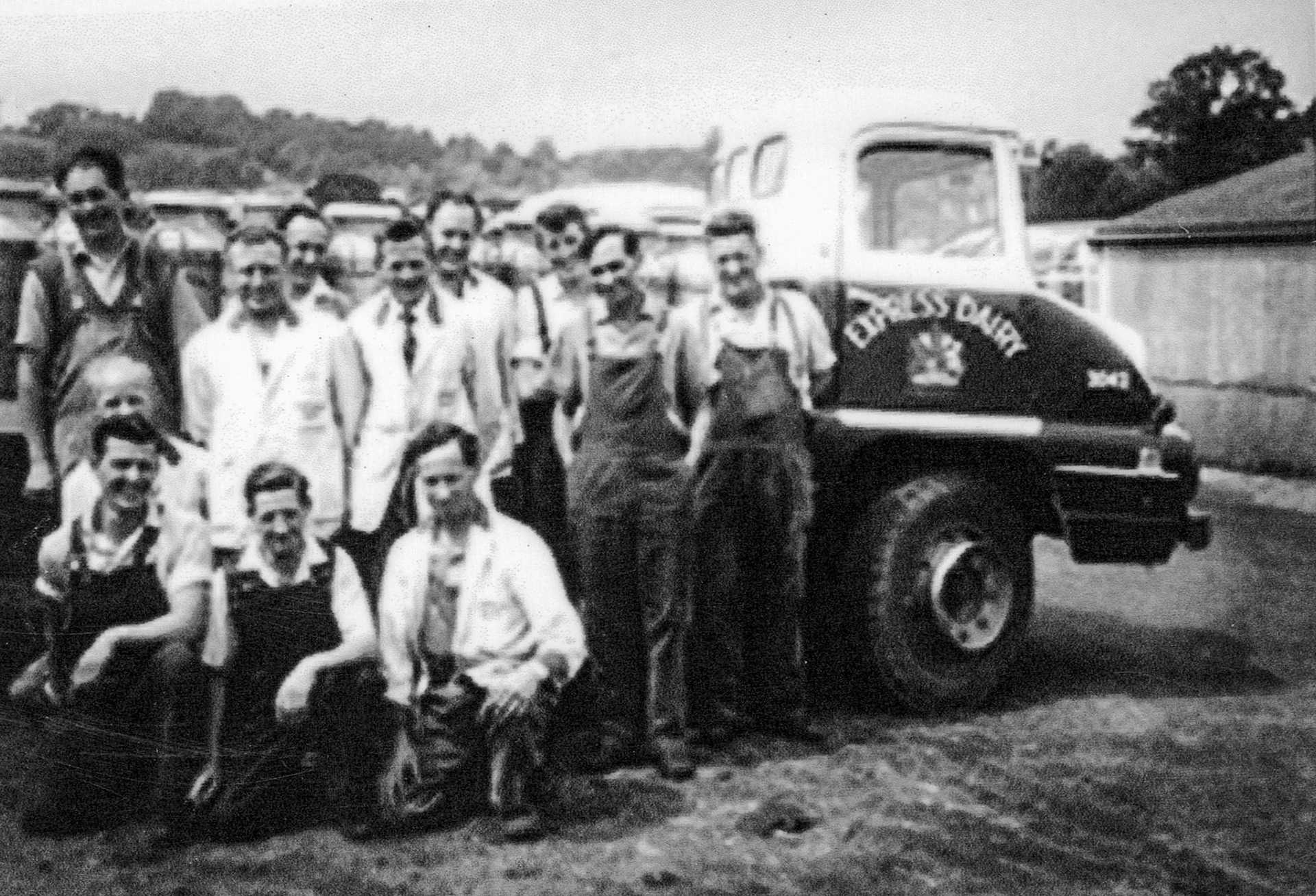 John Pearce comments "My uncle Jack McCormack back row first on left, I still got his Express Dairy donkey jacket." (Courtesy Allhallows Museum, Honiton)