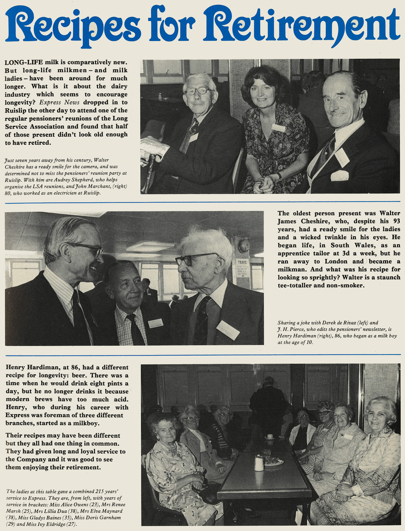 1980 Long Service Association meetings during the year. (January Express News)