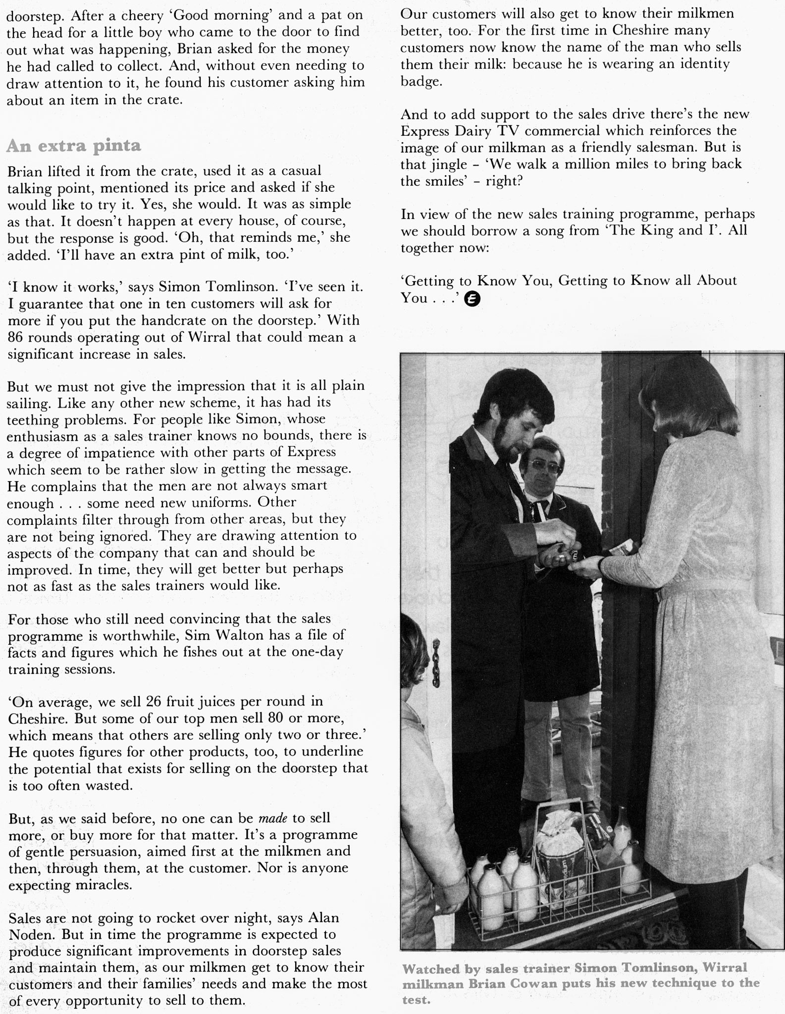 1981 Sales Trainers meet at Rossmore Road. (April Express News)