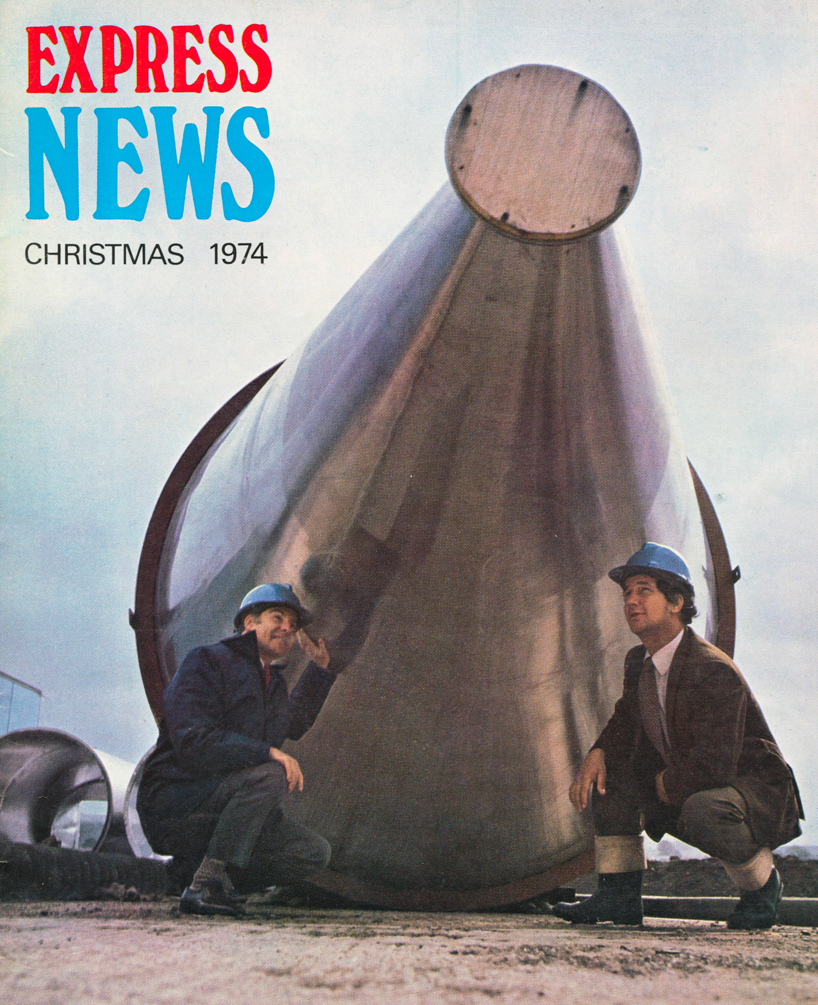 1974 Priestdykes - Project Engineer Roy Penniston and Depot Engineer John Ballantyne inspect part of the new spray drier