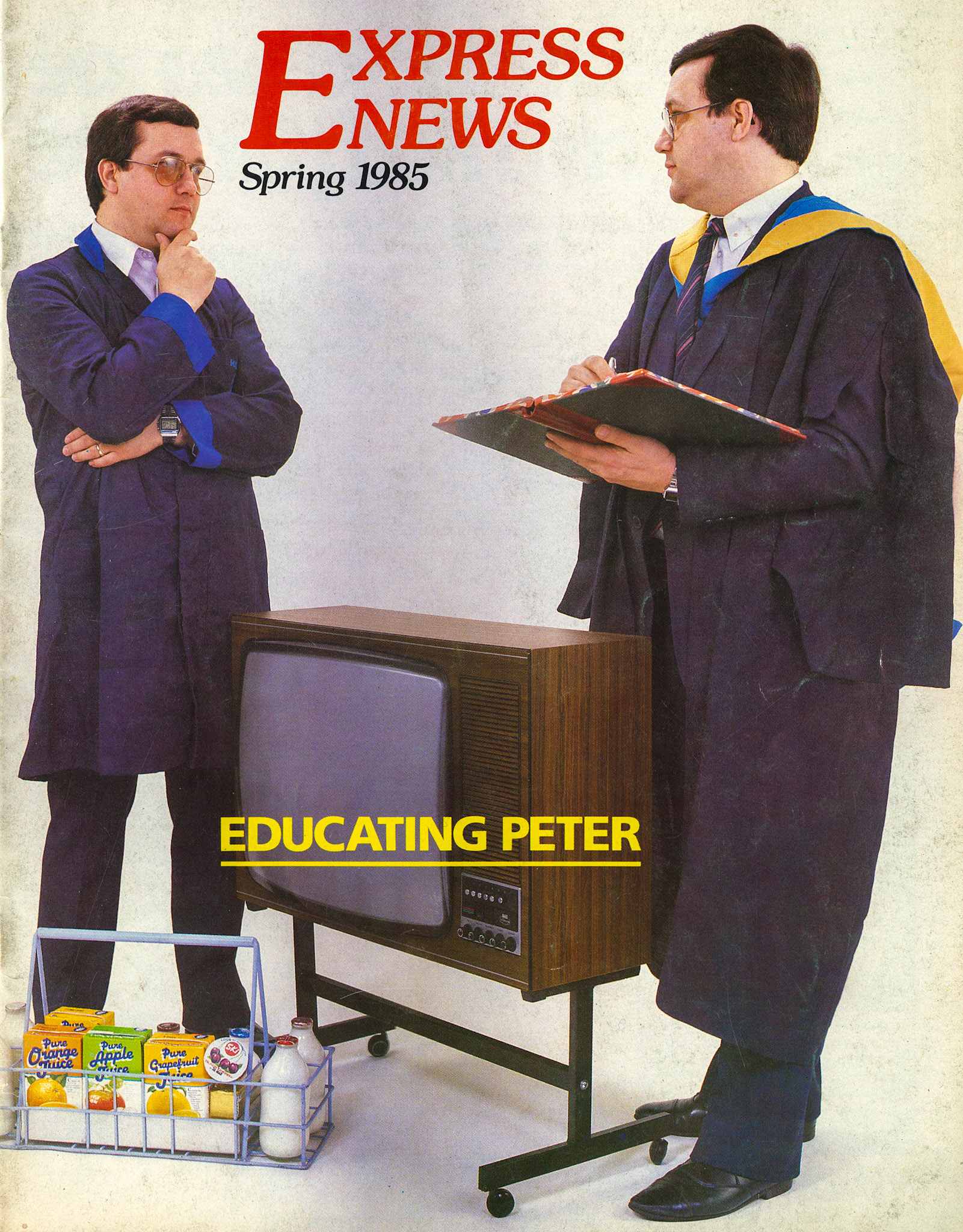 1985 Spring Express News Front Cover - Peter Kingsbury from milkman to BA with the Open University