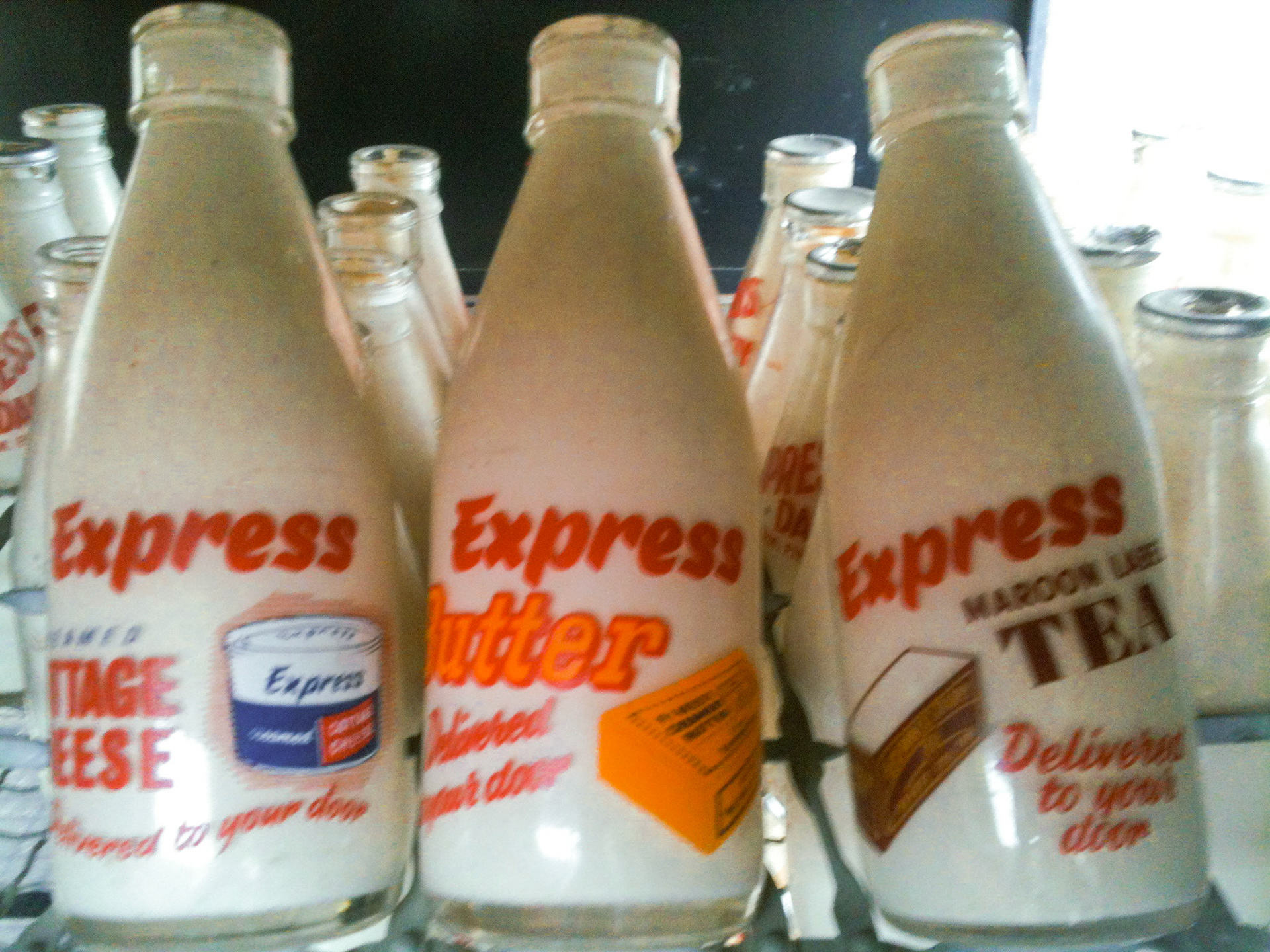 1960's Express Milk Bottles (Courtesy Paul Luke)