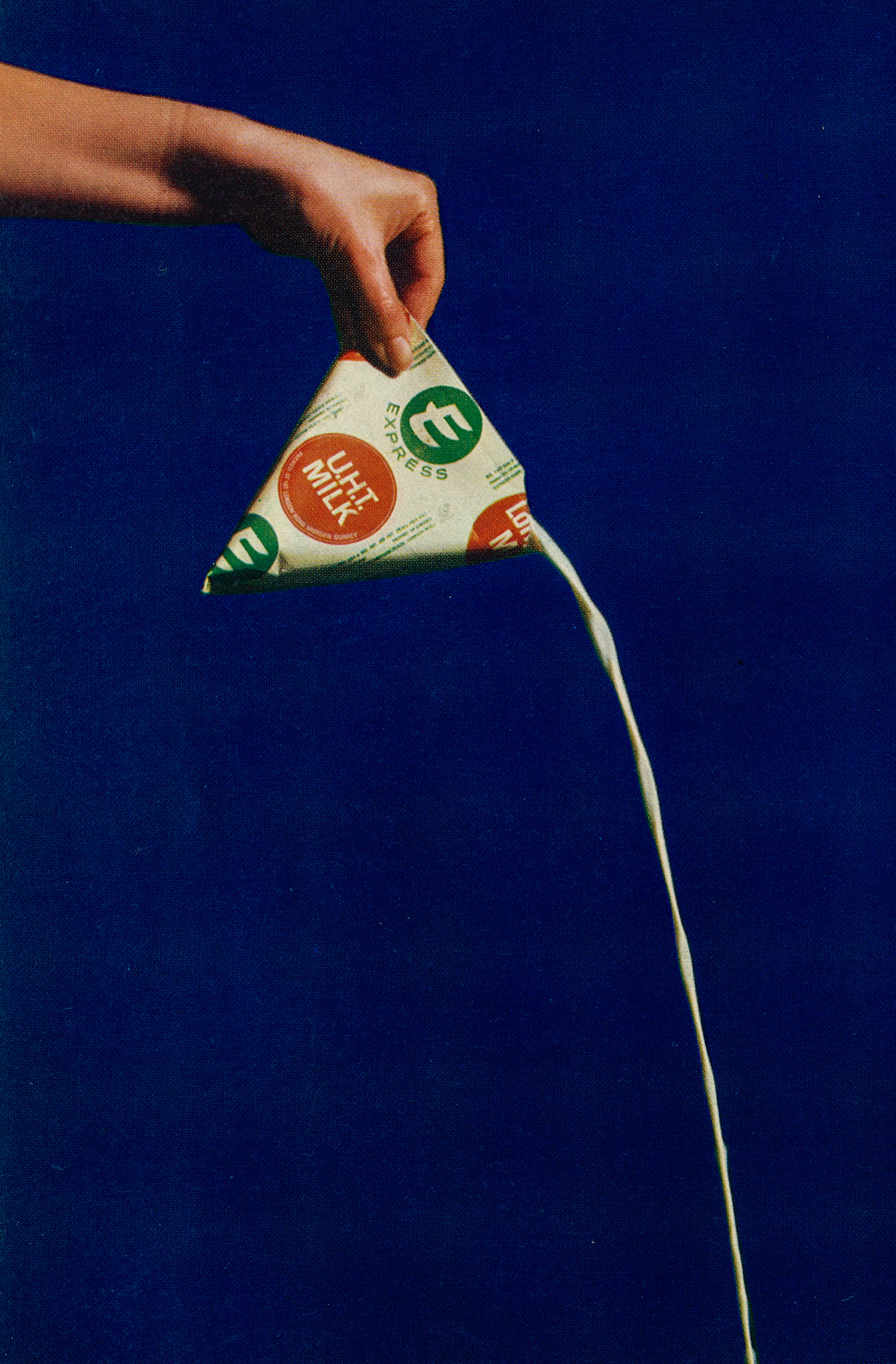 1966 Export/Wholesale liveried Longlife milk carton. (Express News Autumn &amp; Christmas)