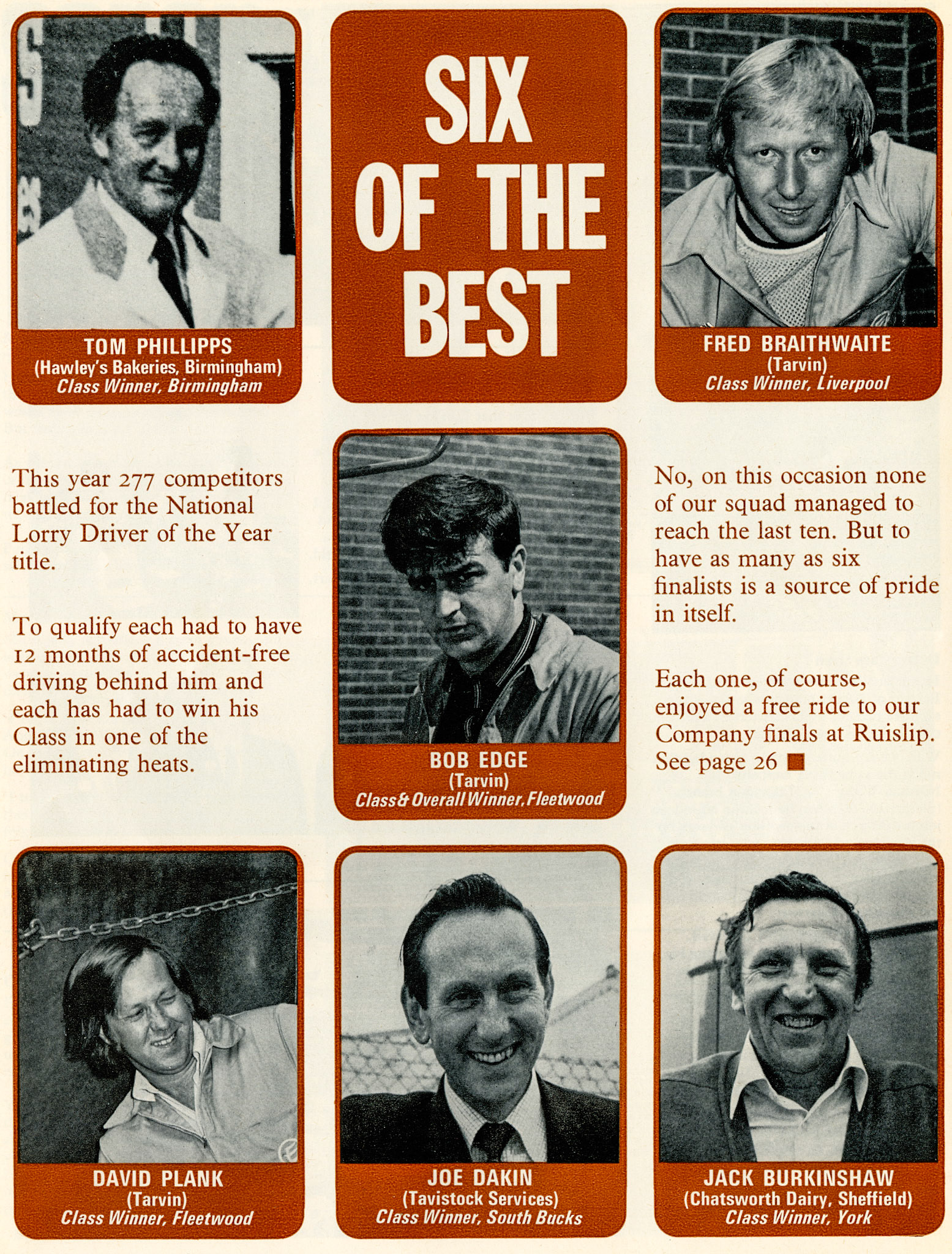 1974 National Lorry Driver of the Year Competition
