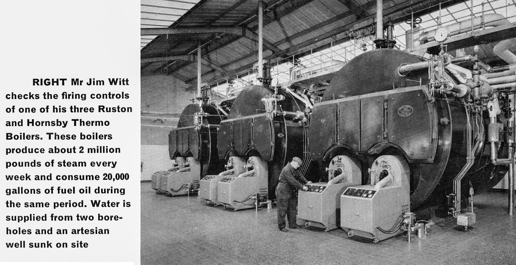 1963 Staplemead-extract from feature article-Mr Jim Witt at the boiler controls. (Express News Autumn)