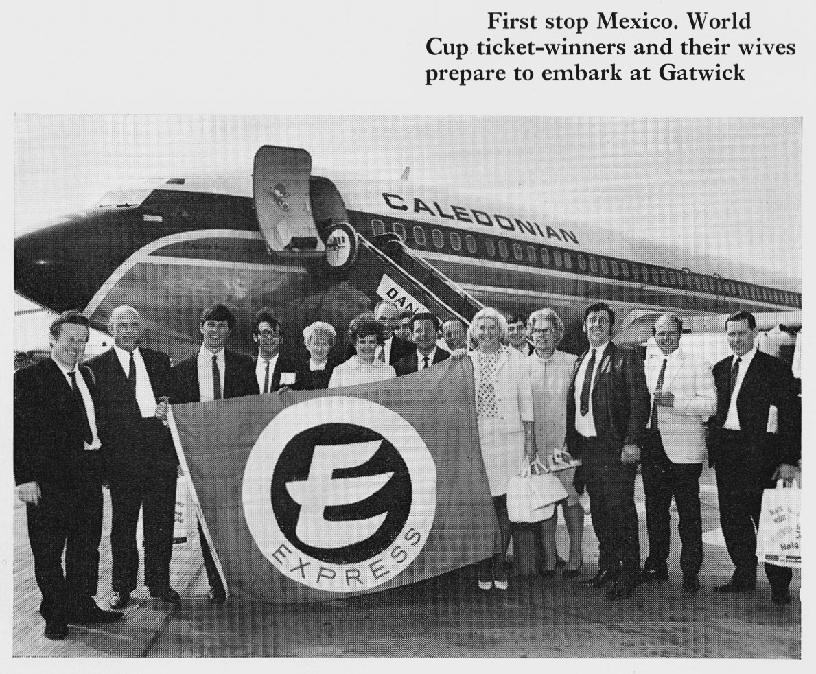 1970 Mexico World Cup ticket winners at Gatwick(Courtesy Doreen Williams)
