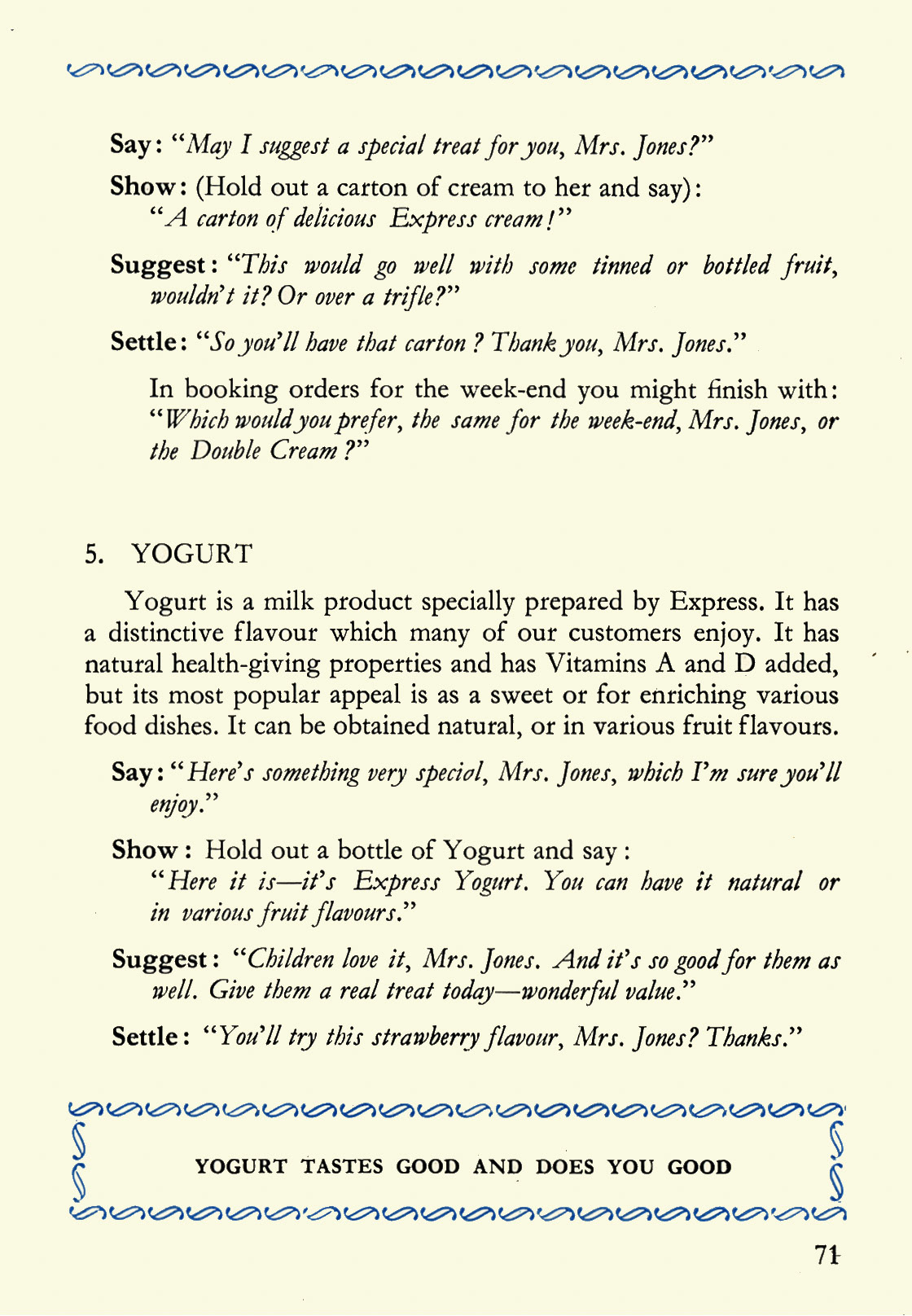 1956 Express Salesman's Manual, Fourth Edition published 1954, presented to Roger Gillard, Orpington Depot