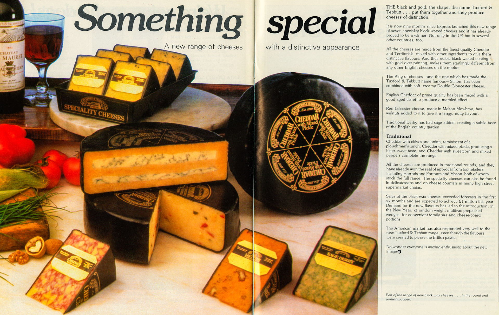 1984 Tuxford & Tebbutt cheeses