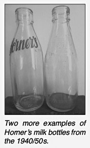 1950's Milk Bottles,  from 'William Horner and His Creamery' by Jill King 2012