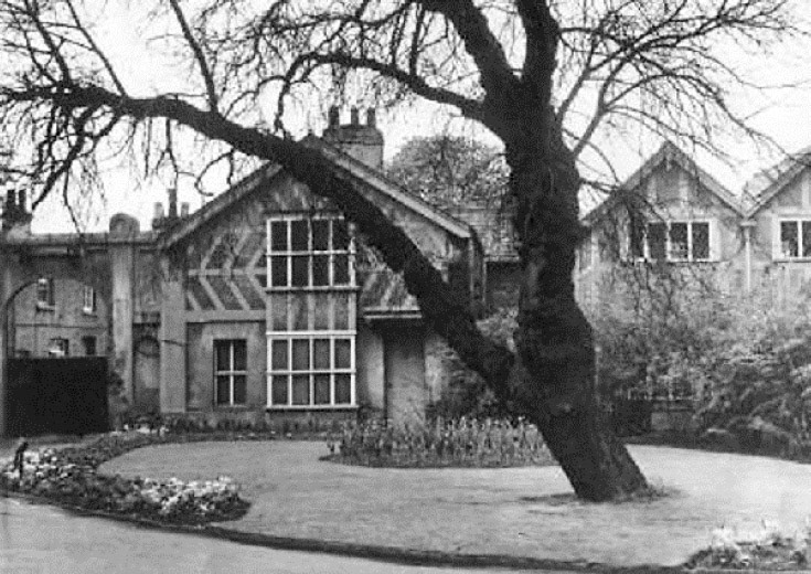 1960c Barham Park Library. The Old Court complex of buildings at Barham Park comprises the original Crab’s House, and additions which were made to it up to the early 20th century. They were part of the estate given to Wembley Council in 1937 by Titus Barham. He often travelled around Sudbury on horseback, and probably used the stables in the courtyard through the gated archway on the left of this photograph. Wembley did not have its own library service, but allowed Middlesex County Council to open a public library here on 31st May 1952, which was to serve the local community for almost 60 years. In its early days, it also displayed some of the numerous artefacts which Titus Barham had collected over the years. (Courtesy Brent Archives, online image 9707)