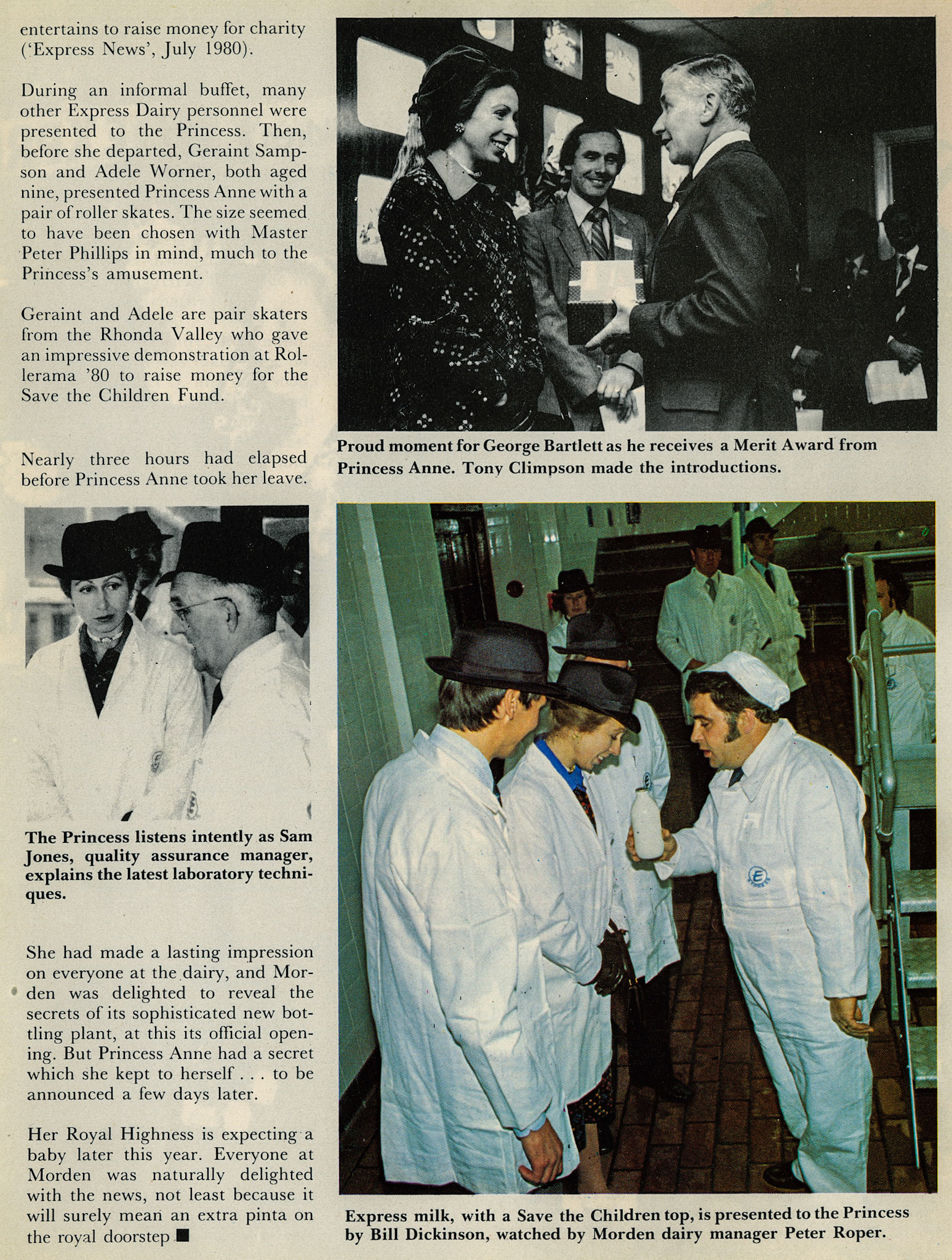 Princess Anne visit to South Morden as reported in Express News in January 1981