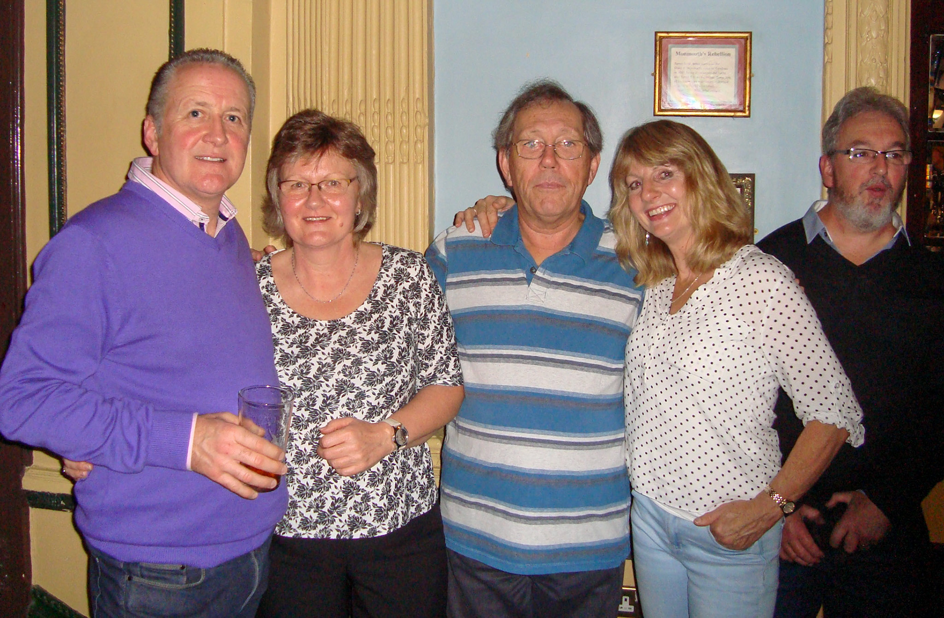2016 Exeter Staff Reunion, The Imperial. Mike Chrichard, Gillian Chambers, Phil Budd, Jane and Paul Turner. (Courtesy Phillip Budd)