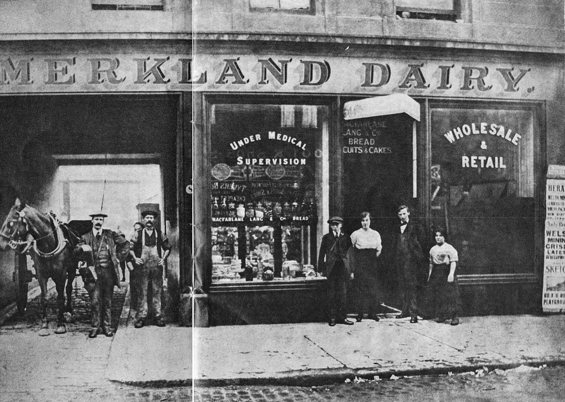 1911 Sloan's Dairies, Glasgow- Merkland Dairy became Sloan's. (Express News Christmas 1971)
