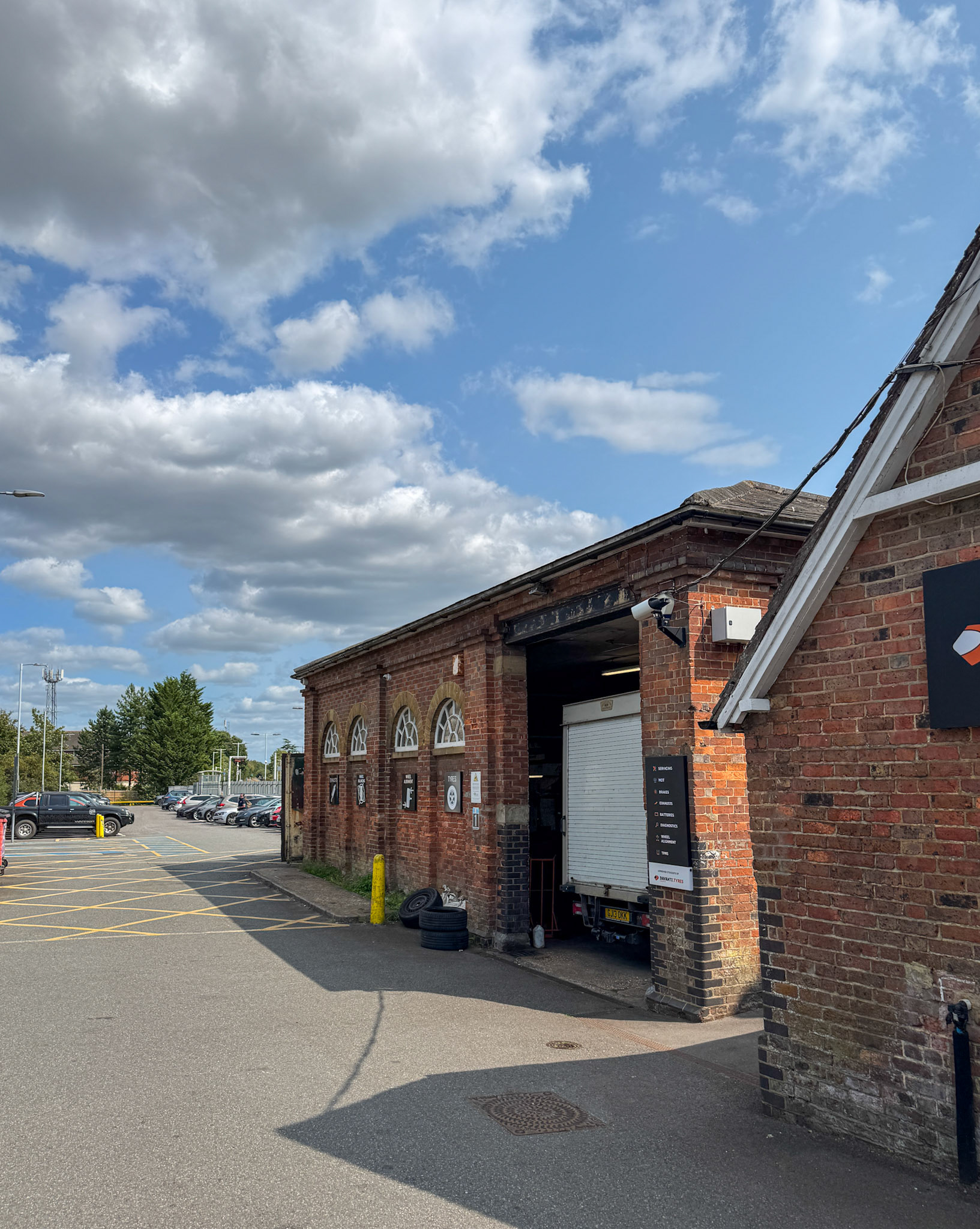 2025 August 05, Billingshurst Station, remaining buildings alongside the station and platform. (Express Dairy Tales collection)