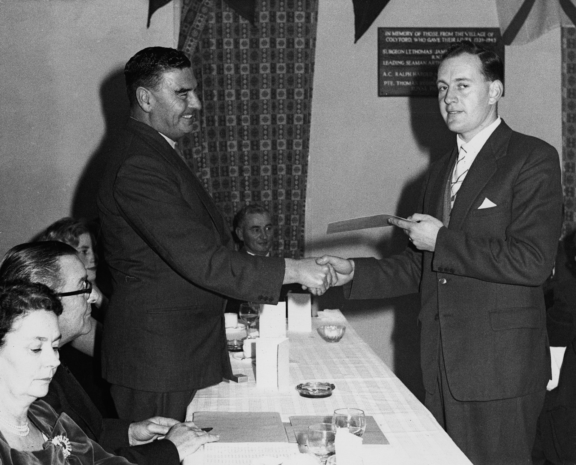 Don Hansford receiving his safe driving award. Don comments "One of many!" (Courtesy Don Hansford-Keith Sweetland)