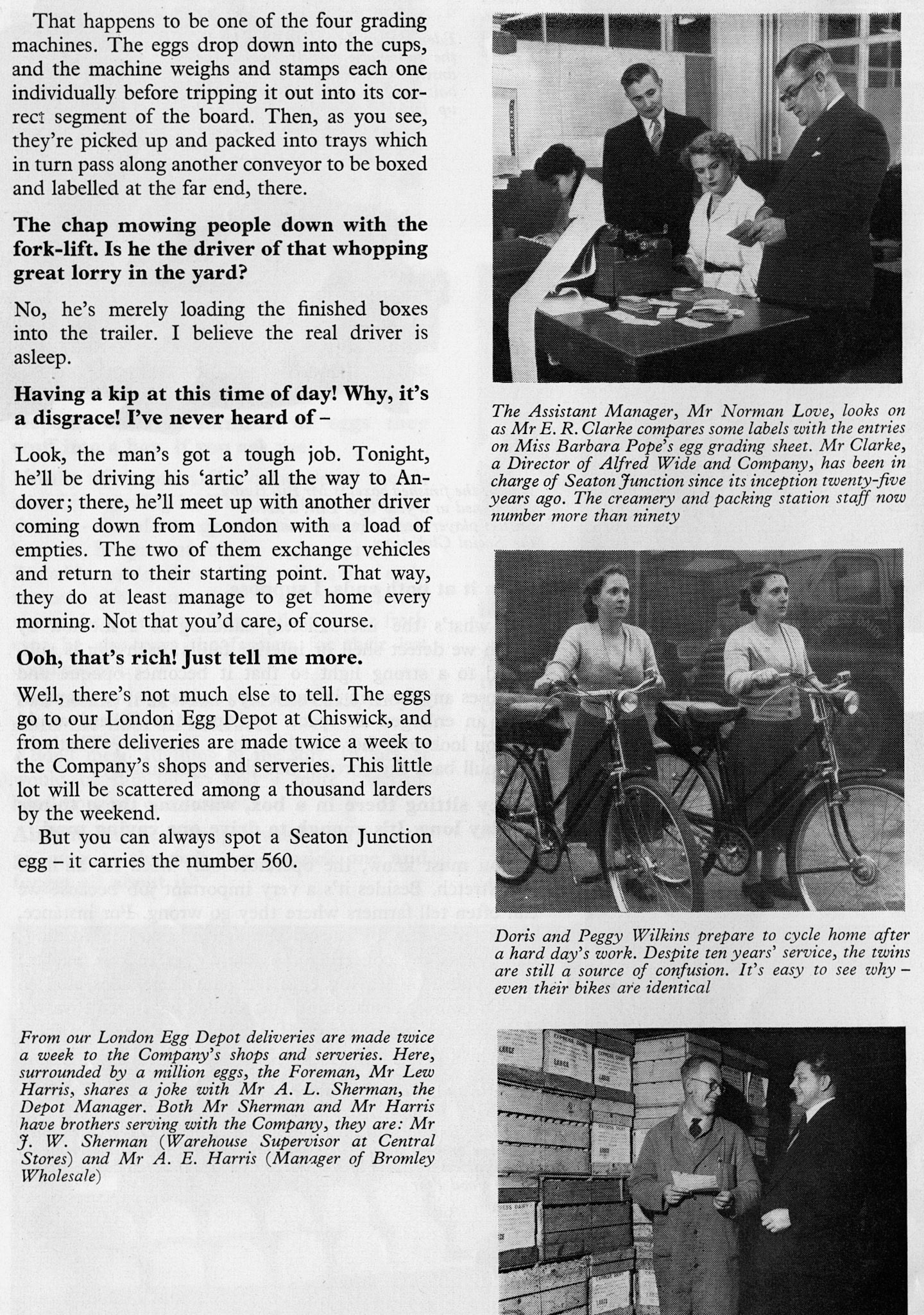 1957 Seaton Junction egg packing station