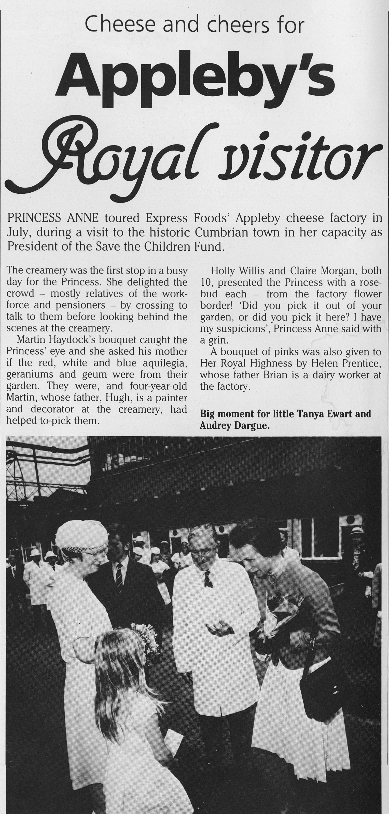 1985 - presentation of flowers to Princess Anne