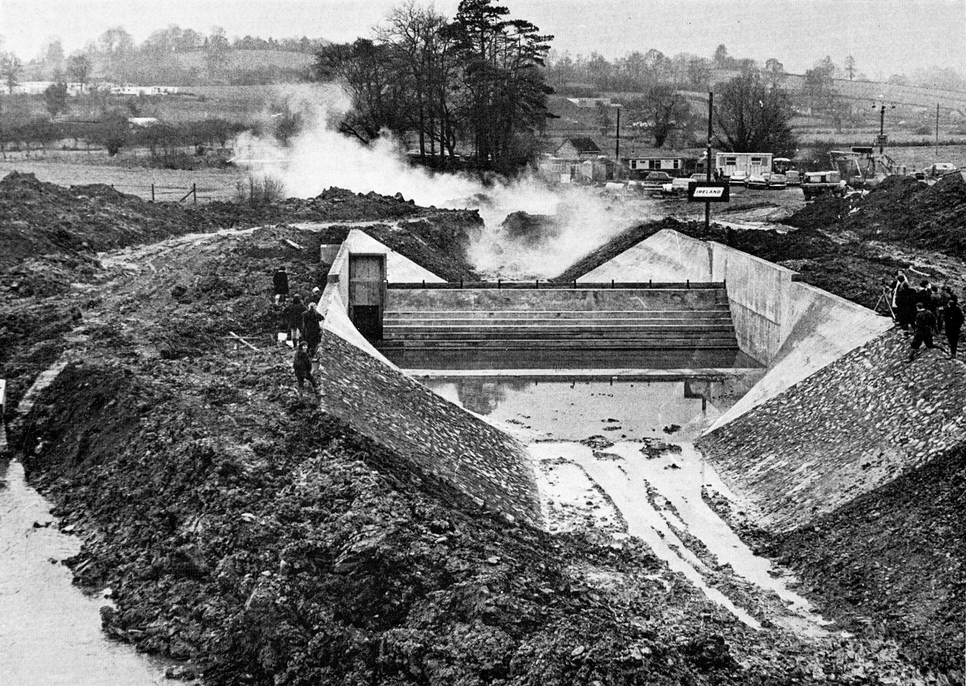 1972 Using explosives to redirect the River Frome at Staplemead Creamery, to make space for a new cartoning plant
