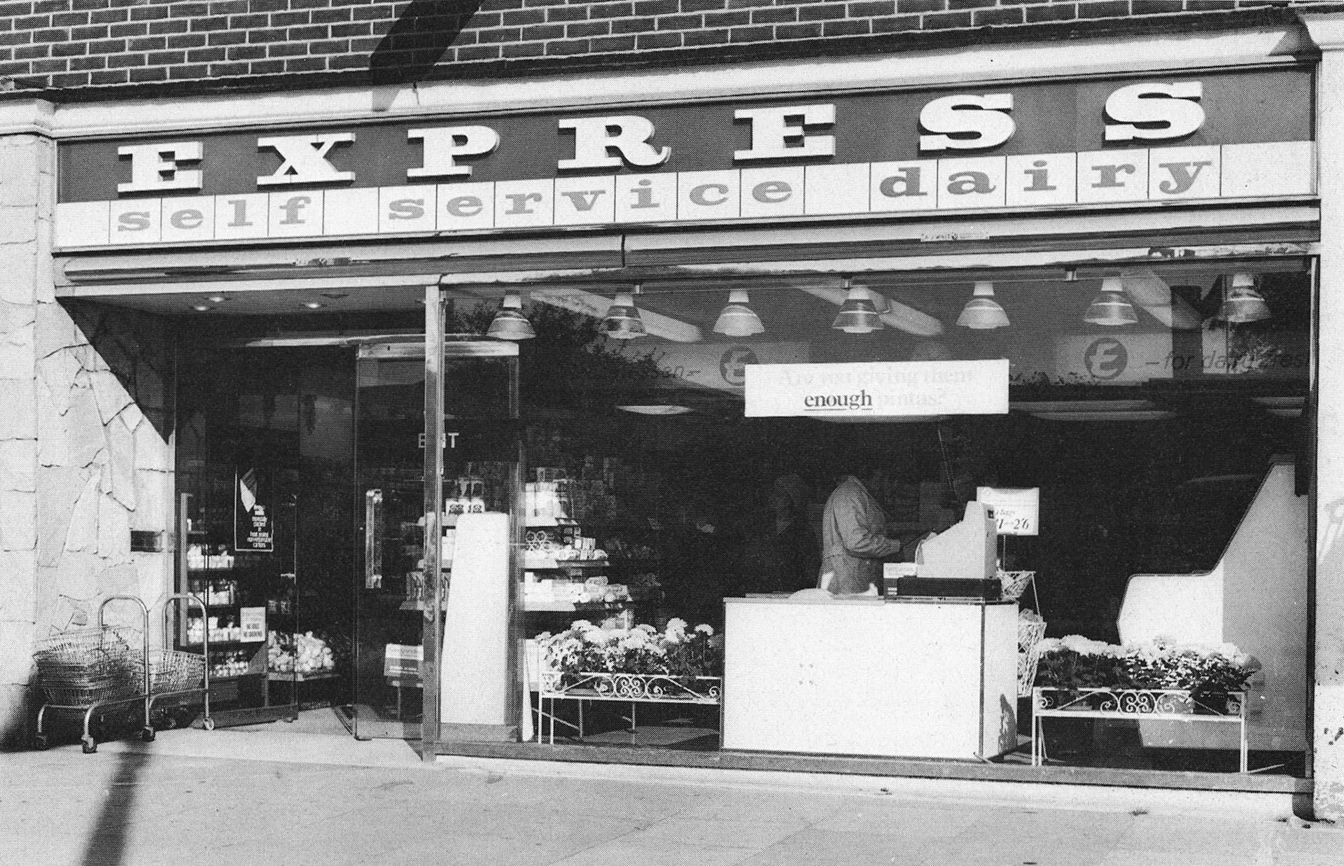 1977 Shops feature shows Ruislip self-service shop in the 1970's