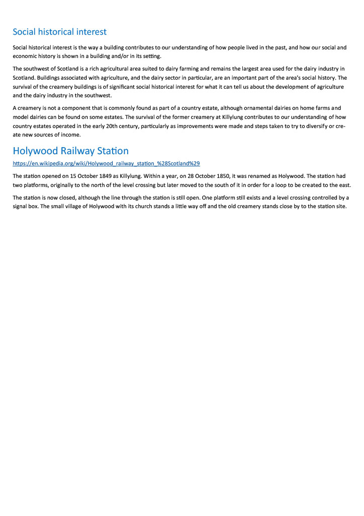 History of Holywood Creamery and nearby Kirkudbright Creamery opening. (Express Dairy Tales publication)